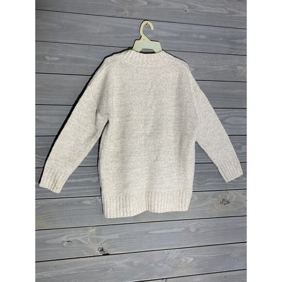 Bluetime Wool Blend Beige Sweater Womens M V Neck NWT - Picture 4 of 5